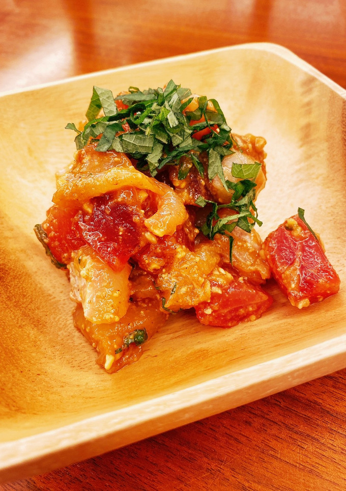 ヒラメとマグロのごま味噌-レシピのメイン写真