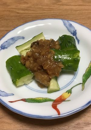 食日記/たたきキュウリと金山寺みそ-レシピのメイン写真
