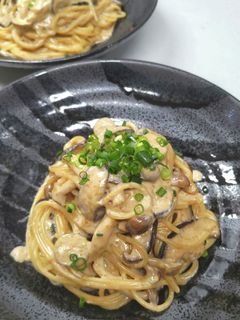 きのこと海苔の佃煮のクリームパスタ-レシピのメイン写真