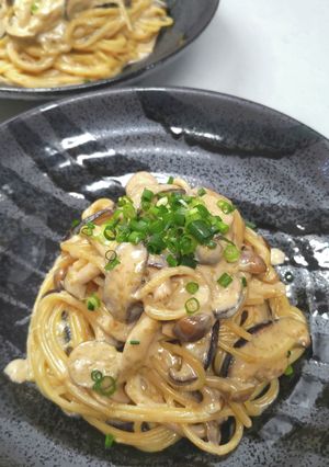 きのこと海苔の佃煮のクリームパスタ-レシピのメイン写真