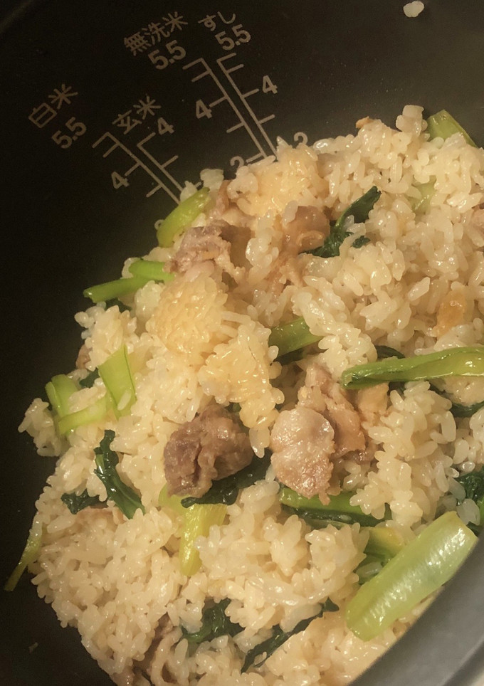 タアツァイと豚肉の混ぜご飯-レシピのメイン写真