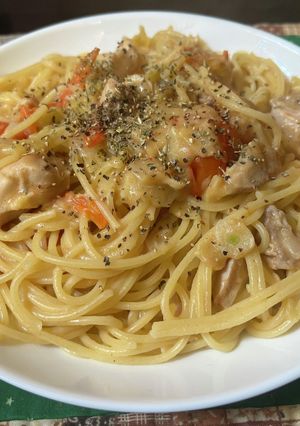 スパゲティ・ミニトマトのクリームソース-レシピのメイン写真