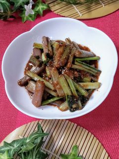 ピンクカブの茎、すり胡麻たっぷり炒め美味-レシピのメイン写真