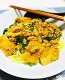コスパ◎厚揚げ×ひき肉の中華あんかけそば