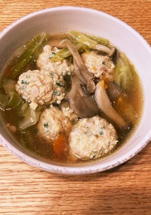 大葉香るやわらか鶏団子スープ-レシピのメイン写真