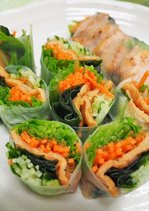 【会津短大】大豆ミートの韓国風生春巻き-レシピのメイン写真