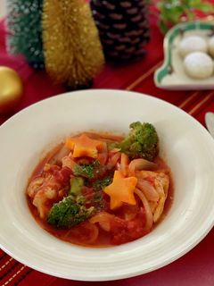 *鶏肉のトマト煮 クリスマス風*-レシピのメイン写真