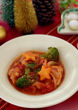 ＊鶏肉のトマト煮 クリスマス風＊-レシピのメイン写真