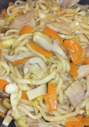 豚トロとエリンギの醤油焼きうどん-レシピのメイン写真