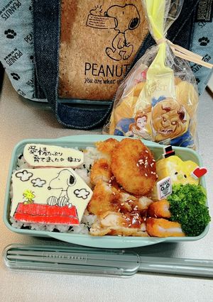 毎日高校男子弁当 スヌーピー キャラ弁-レシピのメイン写真