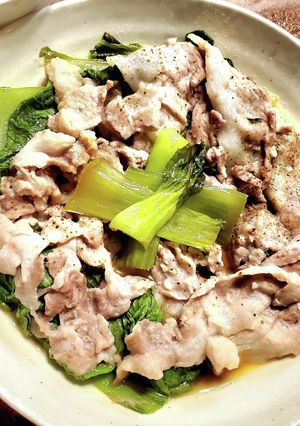 豚肉と青梗菜の酒蒸し-レシピのメイン写真
