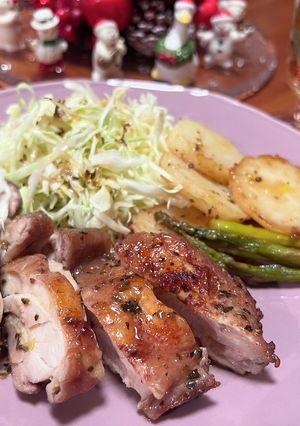 鶏もも肉ワイン蒸し♡ちょっとだけXmas-レシピのメイン写真