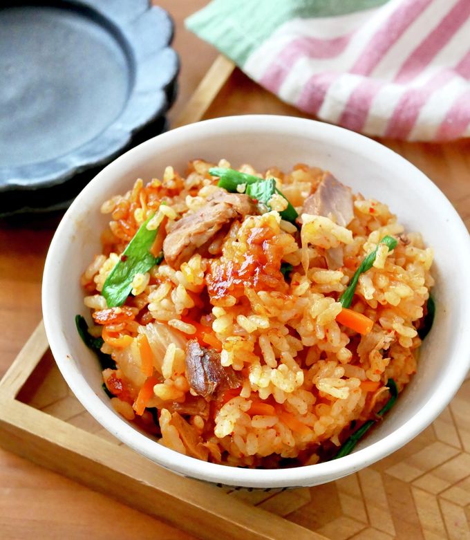 まぐろ尾肉缶詰のビビンバ風炊き込みご飯-レシピのメイン写真