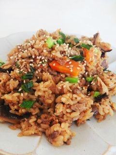 きのことごぼうの味噌おこわ-レシピのメイン写真