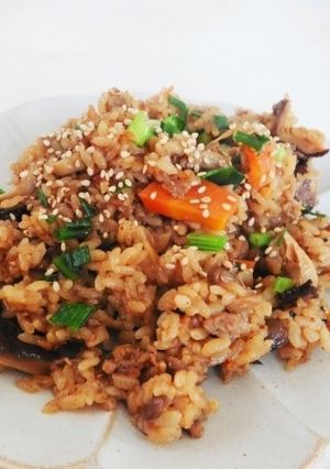 きのことごぼうの味噌おこわ-レシピのメイン写真