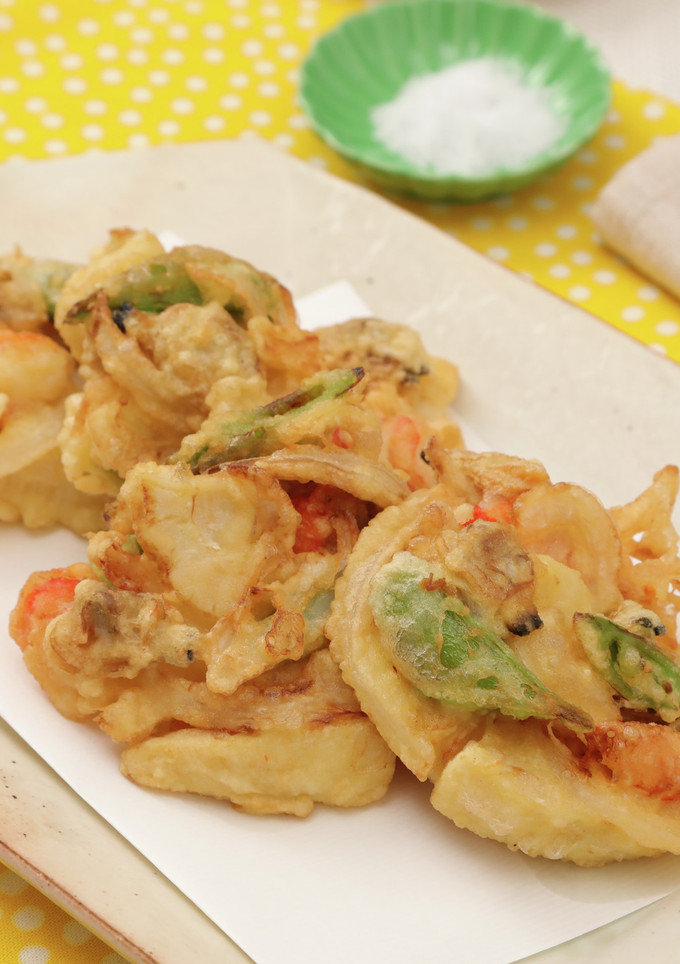 サクサク☆海鮮と春野菜のかき揚げ-レシピのメイン写真