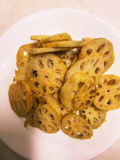 子ども大好き!れんこんカレーチーズ炒め-レシピのメイン写真