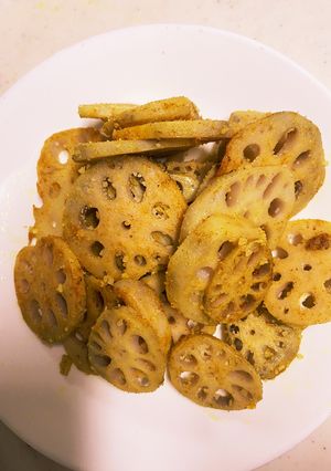 子ども大好き！れんこんカレーチーズ炒め-レシピのメイン写真