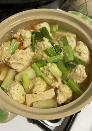 味噌入り鶏つくねの、あるもの鍋-レシピのメイン写真