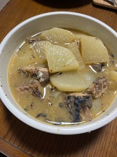 レンジで超簡単!大根とサバ缶の味噌煮-レシピのメイン写真