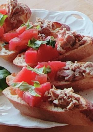 昼食おもてなし☆手作りツナ☆ブルスケッタ-レシピのメイン写真