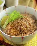 低糖質　大豆麺の鶏そぼろあんかけそば