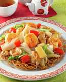 低糖質　大豆麺の焼き付け海鮮そば　