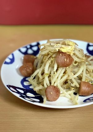 バターポン酢でもやしと卵とウインナー炒め-レシピのメイン写真