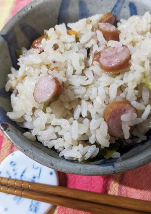炊飯鍋で洋風おこわ（ピラフ風味）-レシピのメイン写真