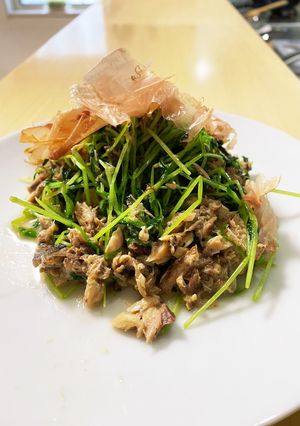 5分で出来る！豆苗とサバ缶炒め-レシピのメイン写真