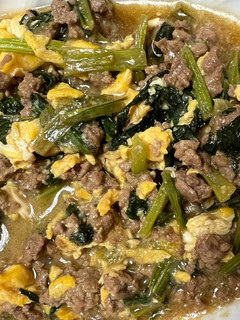 ミンチと小松菜のうま味噌煮-レシピのメイン写真