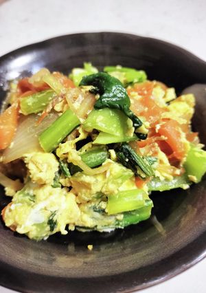 卵と小松菜の炒め物-レシピのメイン写真