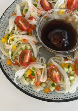 パプリカとトマトの「彩り冷やしうどん」-レシピのメイン写真
