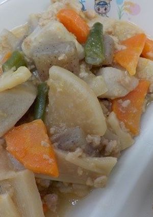 南房総市給食◆里芋と大根の味噌煮-レシピのメイン写真