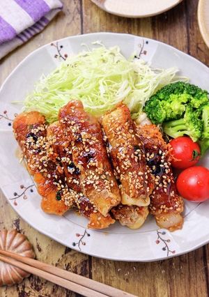 【お餅の豚肉チーズ巻き】甘辛おかず ♪-レシピのメイン写真