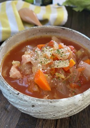 白菜たっぷりミネストローネ-レシピのメイン写真