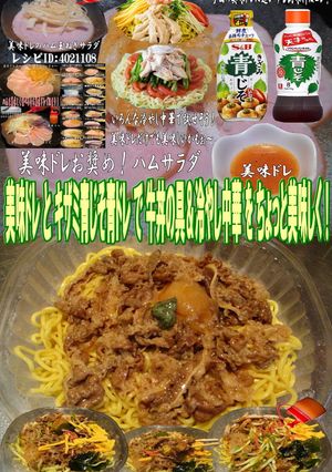 美味ドレ青じそ青ドレ牛丼の具&冷やし中華-レシピのメイン写真