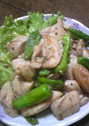 むね肉とししとうの大葉にんにく醤油炒め-レシピのメイン写真