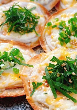 簡単おつまみ☆余った餃子の皮で明太ピザ-レシピのメイン写真