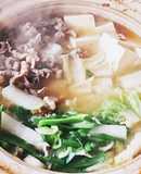 鍋☆炙り牛肉鍋☆白菜大量消費☆鍋つゆ不要