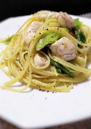 長ネギとササミの柚子胡椒パスタ-レシピのメイン写真