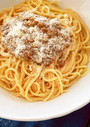 簡単納豆おろし明太子マヨパスタ-レシピのメイン写真