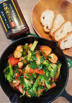 焼肉生だれささみとブロッコリーアヒージョ-レシピのメイン写真