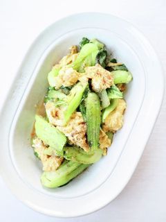 サッと炒めて【青梗菜と卵のオイスター炒め-レシピのメイン写真