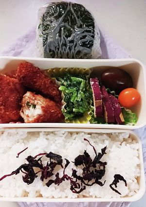 梅しそささみフライ弁当(11.30)-レシピのメイン写真