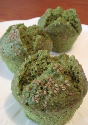 オートミール＆抹茶と白胡麻の蒸しパン-レシピのメイン写真
