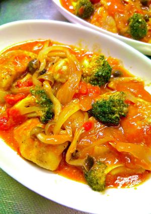 鶏肉のトマト煮。電子レンジだけで超簡単。-レシピのメイン写真