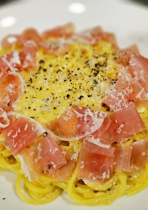 【ワンパン】脂質控えめ生ハムカルボナーラ-レシピのメイン写真