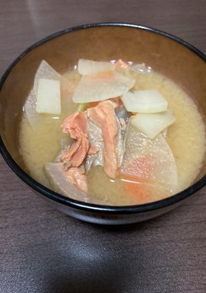 鮭の味噌汁-レシピのメイン写真