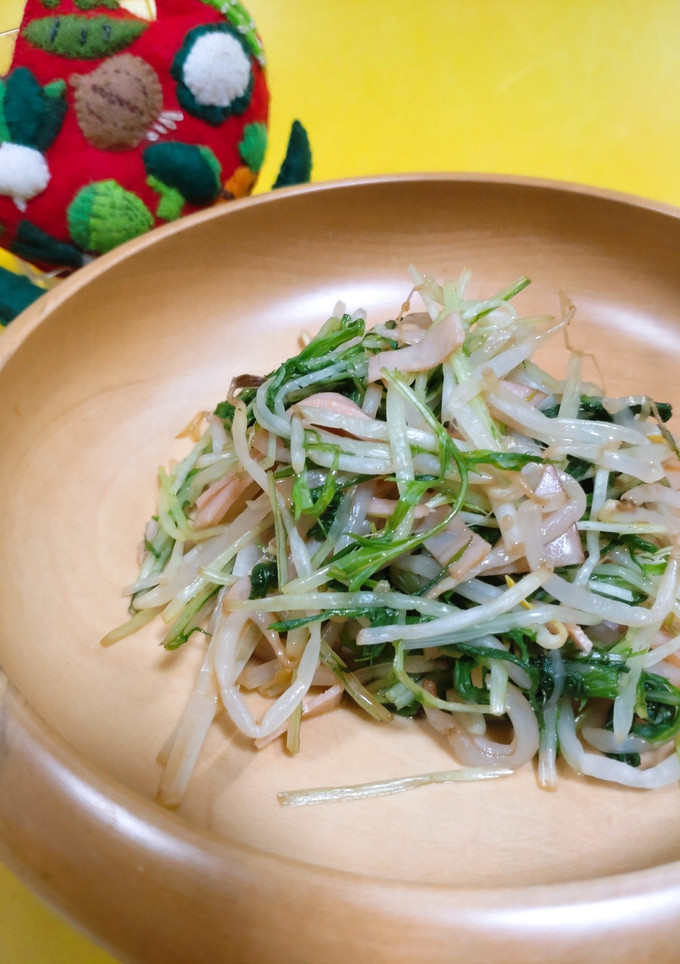 水菜ともやしのぽん酢和え　-レシピのメイン写真
